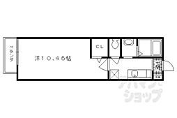 京都市営烏丸線 竹田駅 徒歩7分の賃貸アパート 1階1Kの間取り
