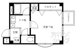 京阪本線 丹波橋駅 徒歩5分の賃貸マンション 3階1Kの間取り