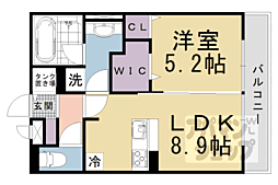 JR湖西線 堅田駅 徒歩10分の賃貸アパート 3階1LDKの間取り