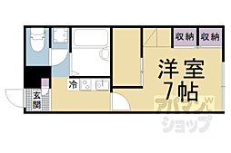 レオパレスフォーティウィンクス 1階1Kの間取り