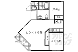 ＰＡＲＫ　ＨＩＬＬＳ　ＯＹＡＫＥ　ＶＩＬＬＡ　3 3階2LDKの間取り