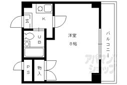 近鉄京都線 向島駅 徒歩5分の賃貸マンション 4階1Kの間取り