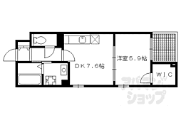 京阪宇治線 観月橋駅 徒歩7分の賃貸アパート 1階1DKの間取り