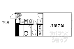 京都地下鉄東西線 石田駅 徒歩13分の賃貸アパート 1階1Kの間取り
