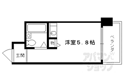 JR東海道・山陽本線 京都駅 徒歩13分の賃貸マンション 5階ワンルームの間取り