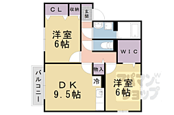 JR東海道・山陽本線 瀬田駅 徒歩18分の賃貸アパート 2階2LDKの間取り
