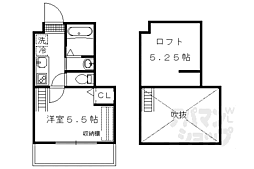 近鉄京都線 近鉄丹波橋駅 徒歩7分の賃貸マンション 3階1Kの間取り