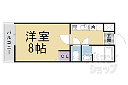 フェリーチェ御陵 1階1Kの間取り