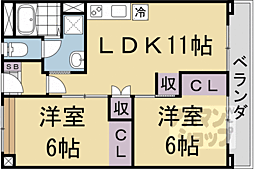 近鉄京都線 向島駅 徒歩15分の賃貸マンション 6階2LDKの間取り