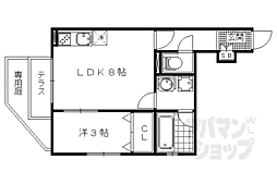 グラン・ジュテ烏田 1階1LDKの間取り