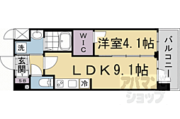 近鉄京都線 十条駅 徒歩4分の賃貸マンション 6階1LDKの間取り