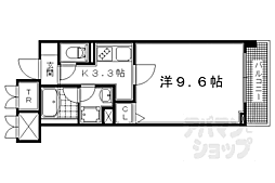 パインフィールド洛東 3階1Kの間取り