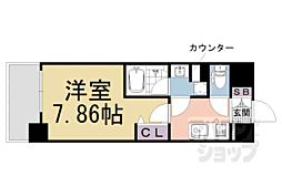 JR東海道・山陽本線 京都駅 徒歩10分の賃貸マンション 1階1Kの間取り