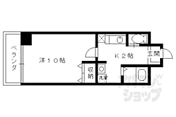 JR東海道・山陽本線 京都駅 徒歩10分の賃貸マンション 2階1Kの間取り