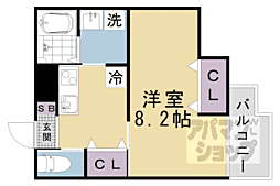 仮称）ＬＥＩ椥辻勧修 3階1Kの間取り