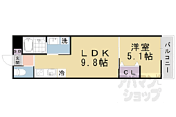 仮称）ＬＥＩ椥辻勧修 1階1LDKの間取り