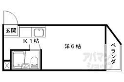 アルビオンシティ京都沢町 2階ワンルームの間取り