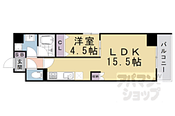 阪急京都本線 烏丸駅 徒歩5分の賃貸マンション 3階1LDKの間取り