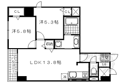 ときわぎ 3階2LDKの間取り