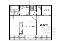 JR湖西線 堅田駅 徒歩10分の賃貸アパート 2階1LDKの間取り