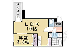 京都市山科区東野南井ノ上町アパート 1LDKの間取図画像