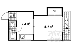 Stable勧修寺 1Kの間取図画像