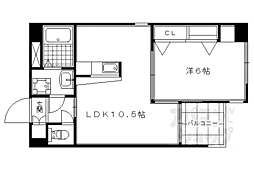 サンクラージュ山科三条 1LDKの間取図画像
