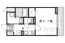 ル・ソレイユ2 1Kの間取図画像