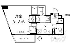 ベラジオ京都烏丸十条 1Kの間取図画像
