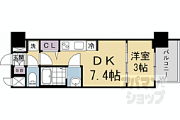 プレサンス京都東寺 1DKの間取図画像