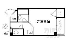 サン・ウェルス 1Kの間取図画像