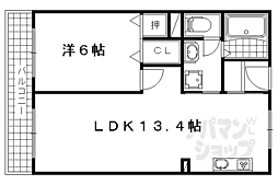 ミシガンハウス浜大津 1LDKの間取図画像