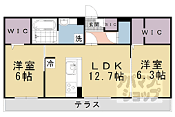 メルシー大将軍1 2LDKの間取図画像
