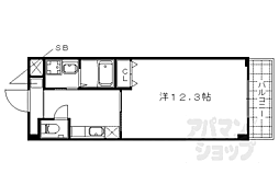 バンブーヒルズ 1Kの間取図画像
