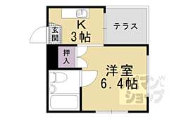 メロディハイム 1Kの間取図画像