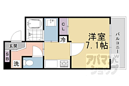 Requie深草 1Kの間取図画像