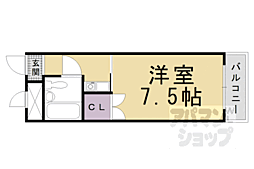 アピア御陵 1Kの間取図画像
