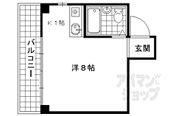 ビーハウス 1Kの間取図画像