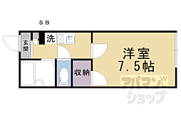 レオパレスMUTSUMI 1Kの間取図画像