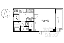メディナ烏丸 1Kの間取図画像