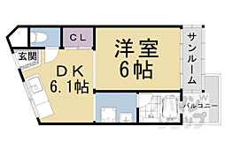 日ノ岡グリーンハイツ 1DKの間取図画像
