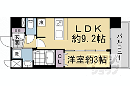 プレサンスTHEKYOTO粋都 1LDKの間取図画像