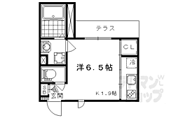 ラ・ヴィルト御所ノ内 1Kの間取図画像