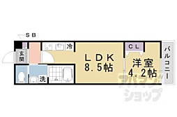 ALEGRIA大津 1LDKの間取図画像
