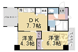 ラティス東野 2DKの間取図画像