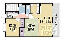 レオニーダ大宅 2LDKの間取図画像
