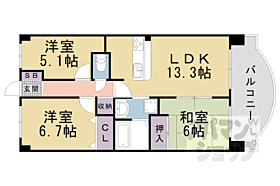 滋賀県大津市南志賀1丁目（賃貸マンション3LDK・6階・68.40㎡） その2