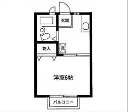 都営大江戸線 豊島園駅 徒歩9分の賃貸アパート 1階1Kの間取り