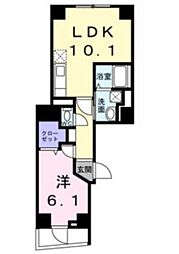 JR山手線 西日暮里駅 徒歩8分の賃貸マンション 3階1LDKの間取り