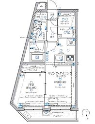 アリヴィス新江古田 1LDKの間取図画像